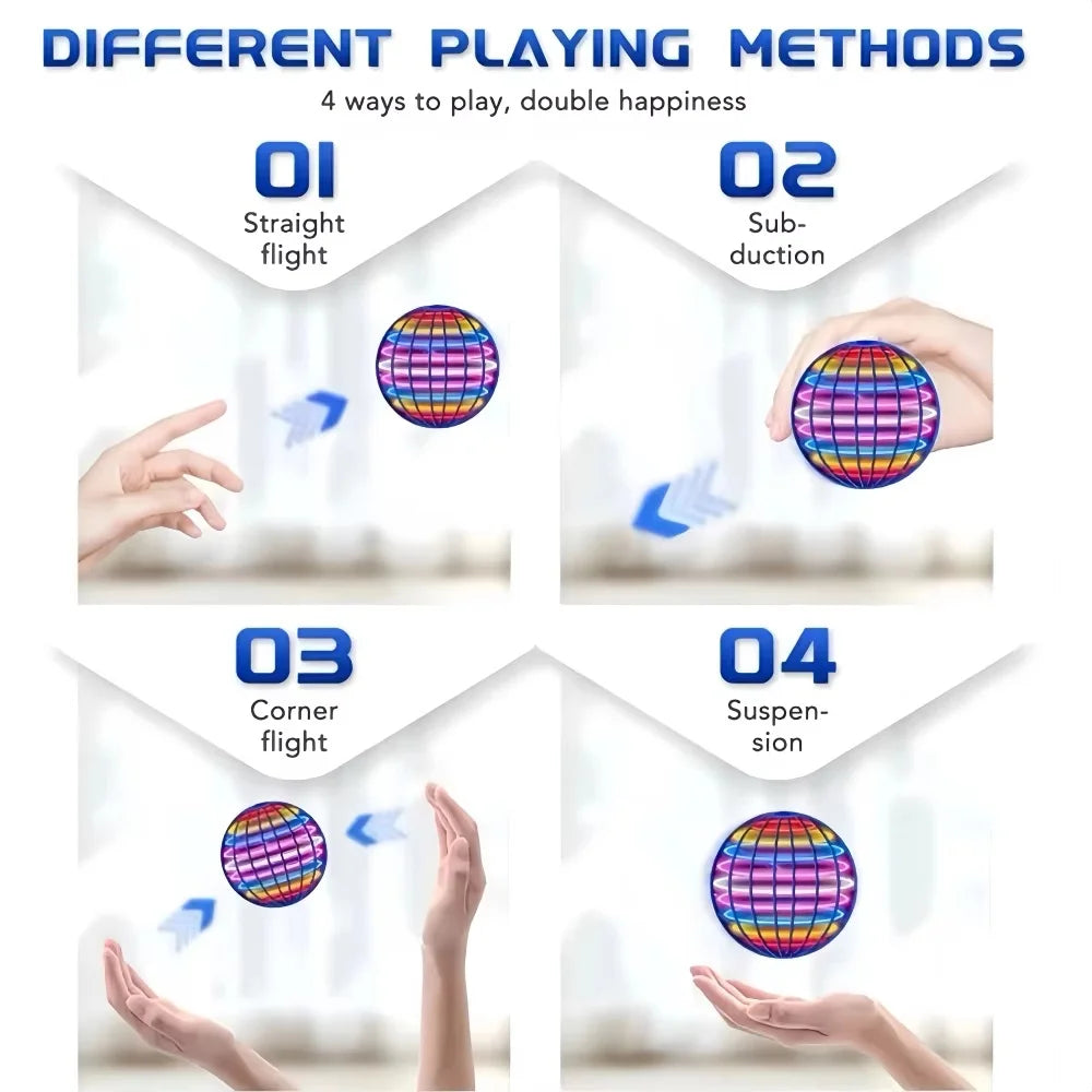 Flying Boomerang Hover Ball Toy with LED Lights – Hand Controlled Spinner